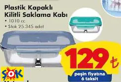 PLASTİK KAPAKLI KİLİTLİ SAKLAMA KABI